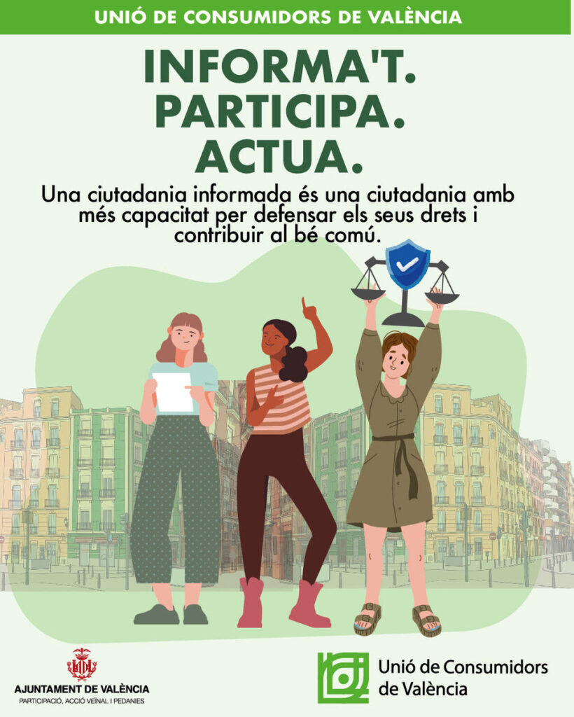 Cartell «Informa't. Participa. Actua.»